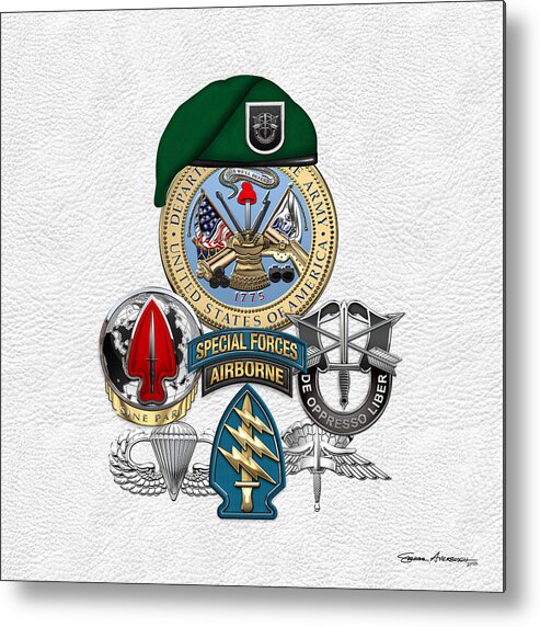 ‘u.s. Army Special Forces’ Collection By Serge Averbukh Metal Print featuring the digital art 5th Special Forces Group - Green Berets Special Edition by Serge Averbukh