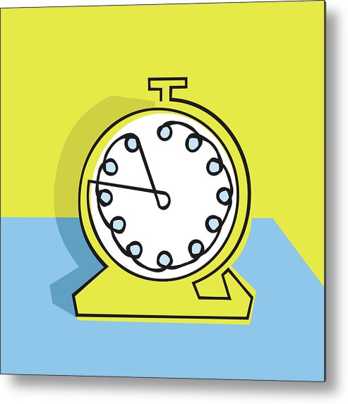 Alarm Metal Poster featuring the drawing Alarm Clock #8 by CSA Images