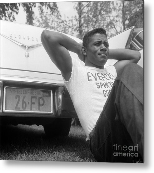 1950-1959 Metal Print featuring the photograph Floyd Patterson #9 by The Stanley Weston Archive