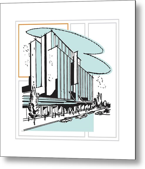 Apartment Metal Print featuring the drawing Large Building #9 by CSA Images