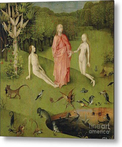 15th Century Metal Print featuring the painting The Garden Of Earthly Delights, 1490-1500 by Hieronymus Bosch