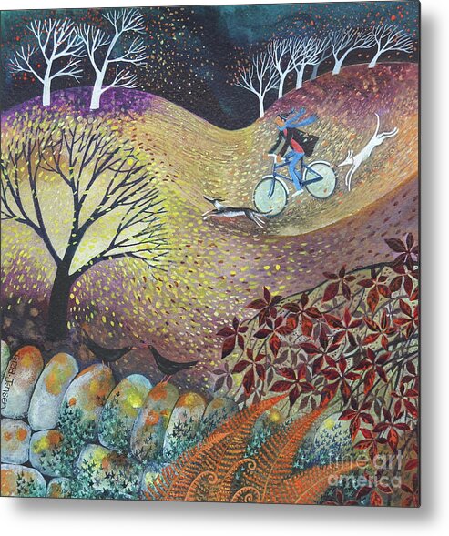 Wind Metal Print featuring the painting A windy day by Lisa Graa Jensen