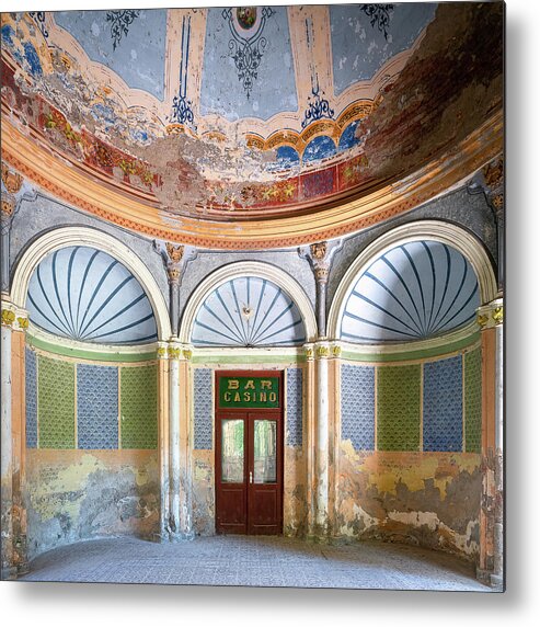 Urban Metal Print featuring the photograph Abandoned Casino Bar Entrance by Roman Robroek