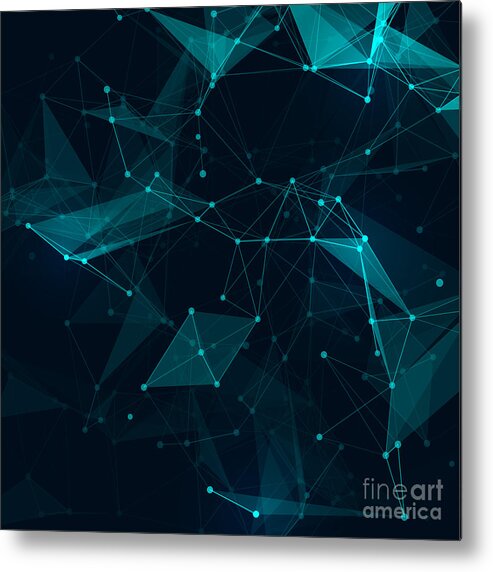 Medical Metal Print featuring the digital art Abstract Polygonal Space Low Poly Dark by Shanvood