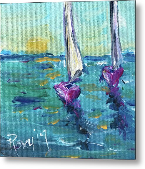 Sailboats Metal Print featuring the painting Afternoon Sail by Roxy Rich
