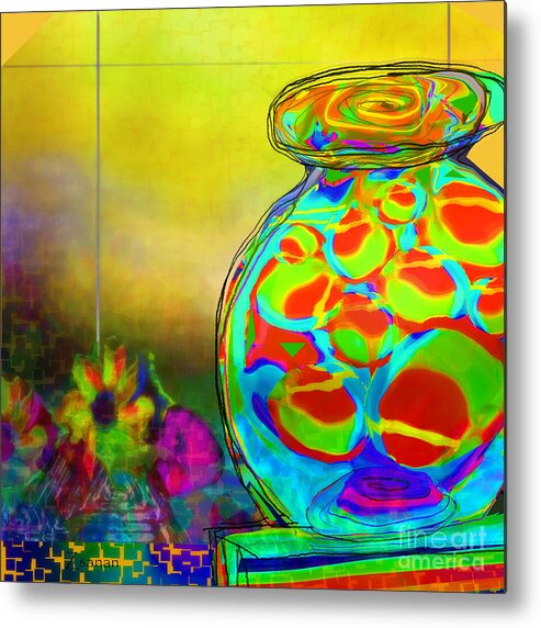 Square Metal Print featuring the digital art Ah LUVZ Sunny Days by Zsanan Studio