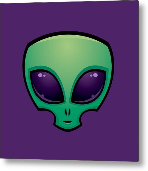 Alien Metal Print featuring the digital art Alien Head Icon by John Schwegel