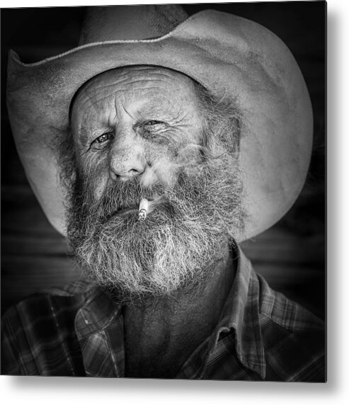 Portrait Metal Print featuring the photograph American Old West by Ali Khataw