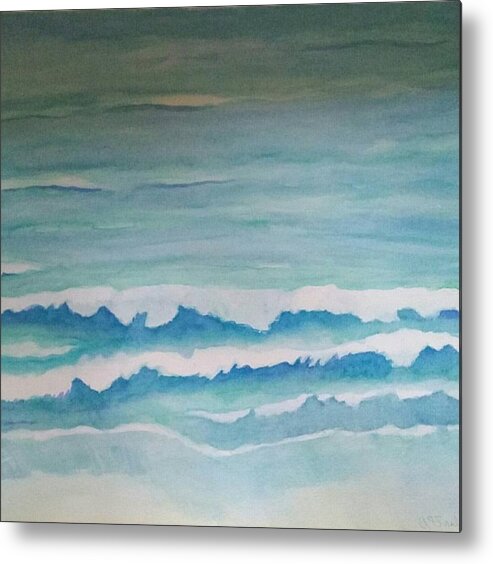 Emerald Coast Metal Print featuring the painting Aqua Waves by Ann Frederick
