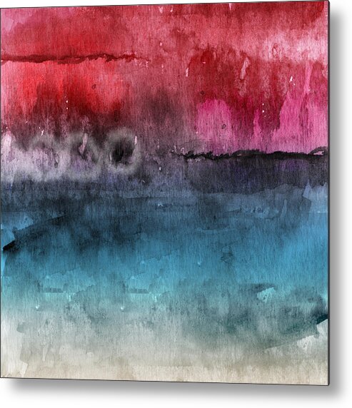 Abstract Metal Print featuring the painting Awakened 4- Abstract Art by Linda Woods by Linda Woods