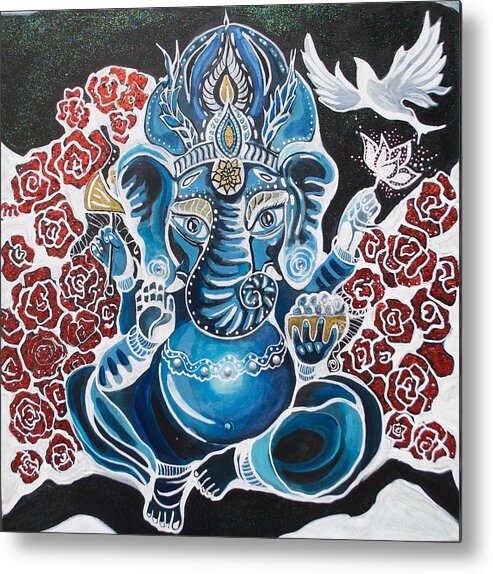 Ganesha Metal Print featuring the painting Baby Ganesha by Patricia Arroyo