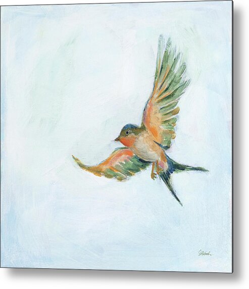Animal Metal Print featuring the painting Barn Swallow Flight IIi by Sue Schlabach