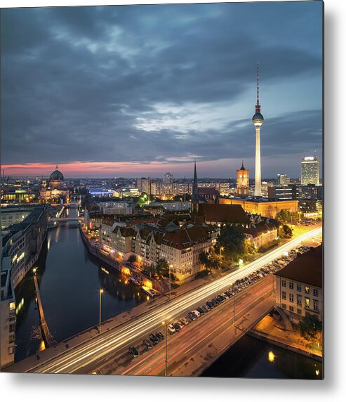 Berlin Metal Print featuring the photograph Berlin Cityscape by Rafael Dols