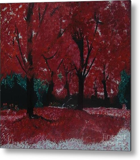 Acrylic Metal Print featuring the painting Blooming Red by Denise Morgan