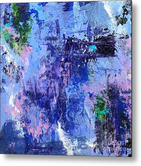 Blue Metal Print featuring the painting Blue Calm by Mary Mirabal