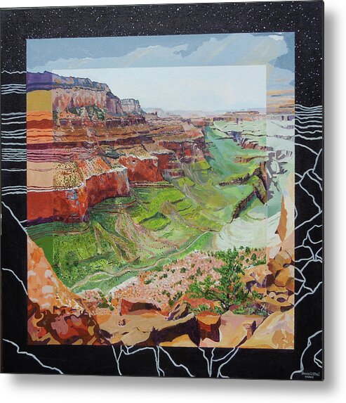 Grand Canyon Metal Print featuring the painting Boundary Series VI by Thomas Stead