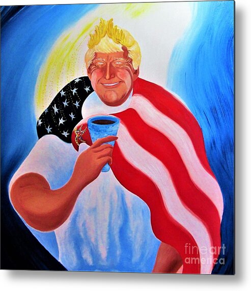 Trump Metal Print featuring the painting Bright name by Tatyana Shvartsakh
