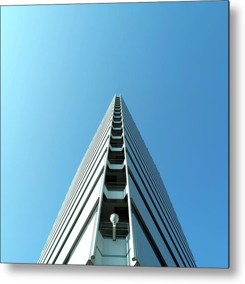 Triangle Shape Metal Print featuring the photograph Building In Osaka, Japan, Low Angle View by Mixa