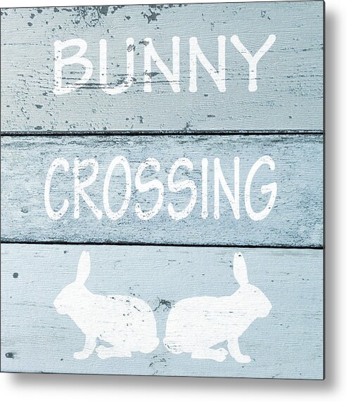 Bunny Metal Print featuring the digital art Bunny Crossing Square by Sd Graphics Studio