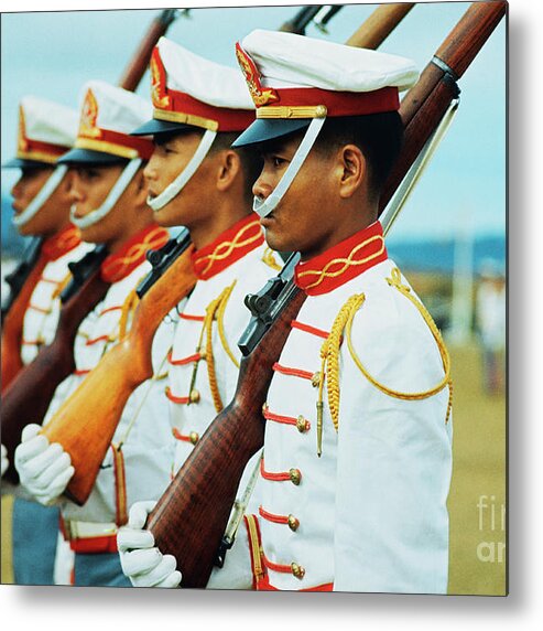 Marching Metal Print featuring the photograph Cadets In Uniforms by Bettmann
