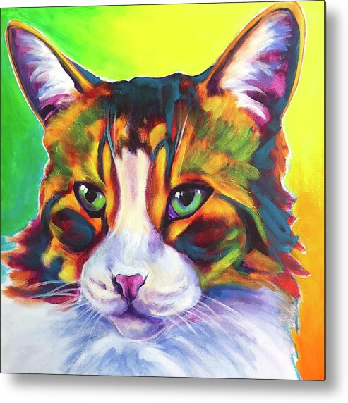 Cat - Tabby Metal Print featuring the painting Cat - Tabby by Dawgart