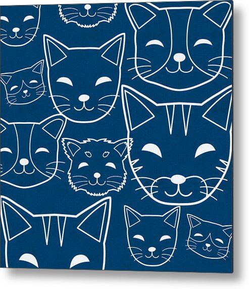 Cats Metal Print featuring the digital art Cats- Art by Linda Woods by Linda Woods