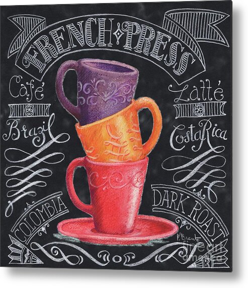 Barista Metal Print featuring the painting Chalkboard Coffee II by Paul Brent