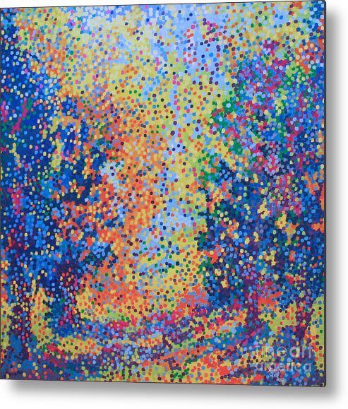 Chmie Potique Neopointillism Metal Print featuring the painting Chemie Poetique by Santina Semadar Panetta