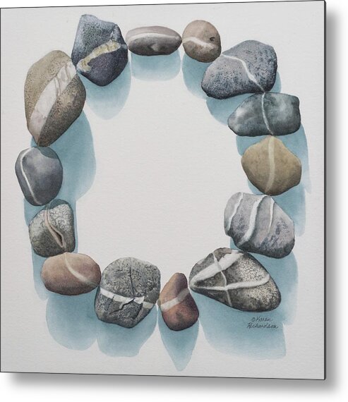 Watercolour Metal Print featuring the painting Circle of Kindred Spirits by Karen Richardson