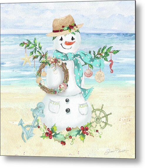 Coastal Metal Print featuring the painting Coastal Christmas F by Jean Plout