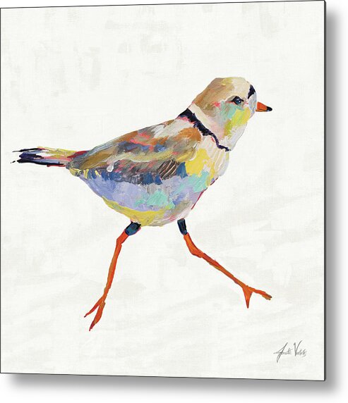 Animals Metal Print featuring the painting Coastal Plover I Linen by Jeanette Vertentes