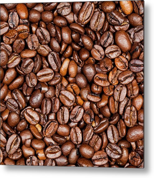 Heap Metal Print featuring the photograph Coffee Beans Close Up by Traveler1116