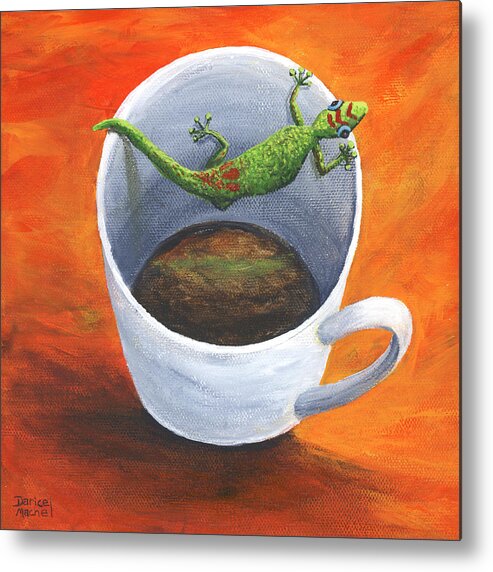Animal Metal Print featuring the painting Coffee With A Friend by Darice Machel McGuire