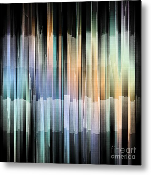 Stripes Metal Print featuring the digital art Colorful Textured Stripes by Phil Perkins