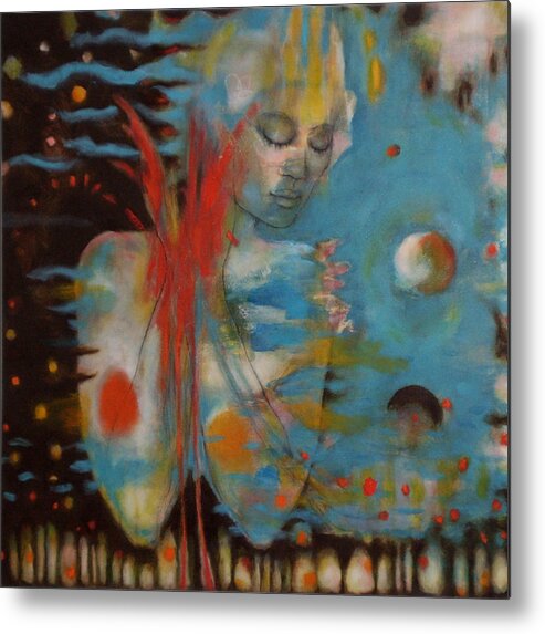 Gaia Metal Print featuring the painting Conversation with Gaia by Janet Zoya