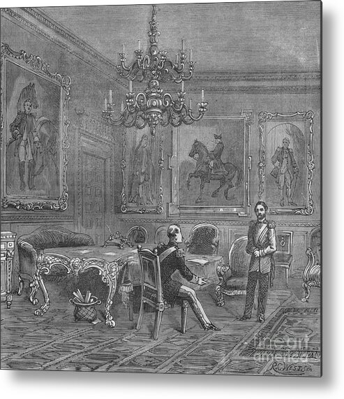 Engraving Metal Print featuring the drawing Council Chamber, St Jamess Palace by Print Collector