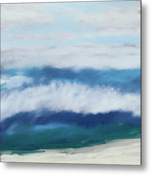 Abstract Metal Print featuring the mixed media Crashing Waves 2- Art by Linda Woods by Linda Woods