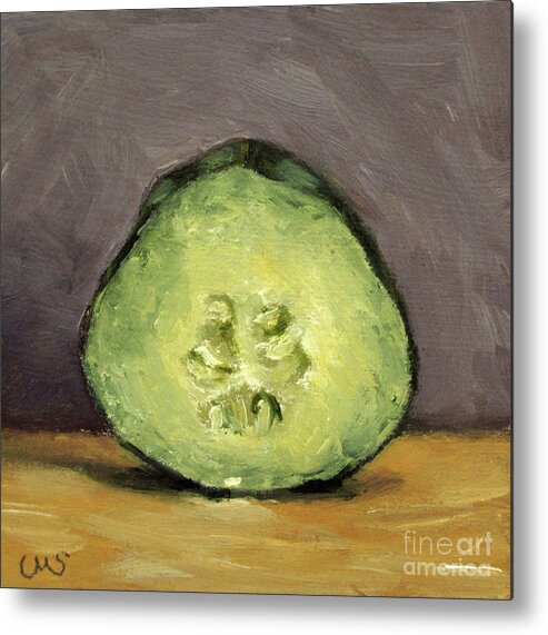 Still Life Metal Print featuring the painting Cucumber by Ulrike Miesen-Schuermann