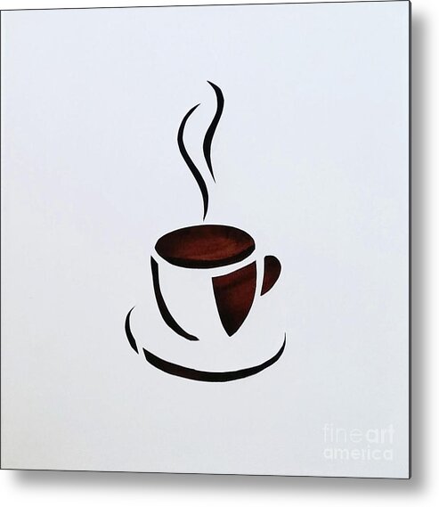 Cut Canvas Metal Print featuring the mixed media Cuppa by Phyllis Howard