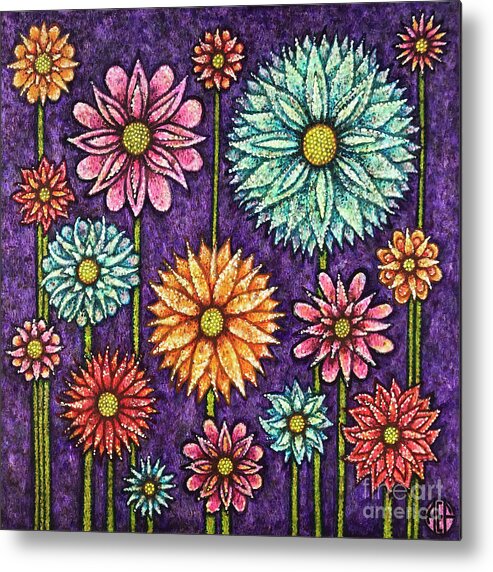 Floral Metal Print featuring the painting Daisy Tapestry by Amy E Fraser