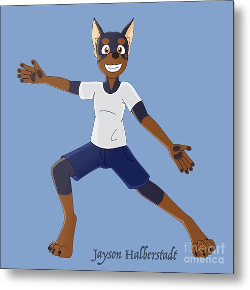 Dog Metal Print featuring the digital art Dancing Doberman by Jayson Halberstadt