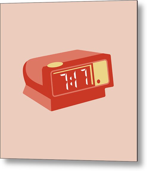 Alarm Metal Print featuring the drawing Digital Alarm Clock by CSA Images