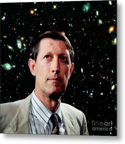 Director Metal Print featuring the photograph Dr Robert Williams With Hubble Deep Field by David Parker/science Photo Library