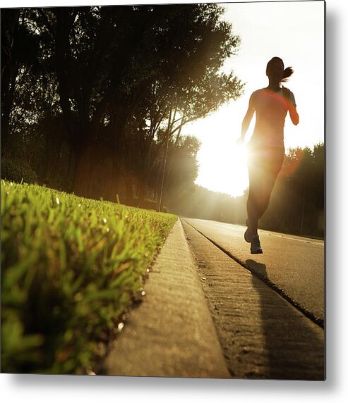 People Metal Print featuring the photograph Early Morning Run by Nycshooter