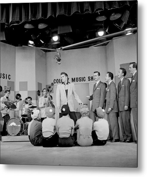 Rock Music Metal Print featuring the photograph Elvis Presley On The Milton Berle Show by Michael Ochs Archives