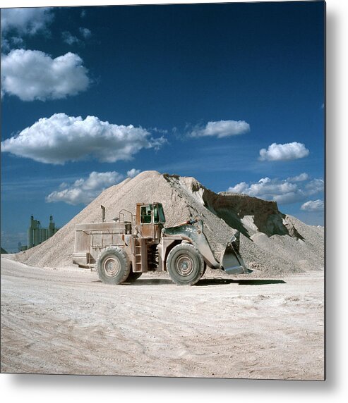 Heap Metal Print featuring the photograph Excavator In Quarry by Julio Lopez Saguar