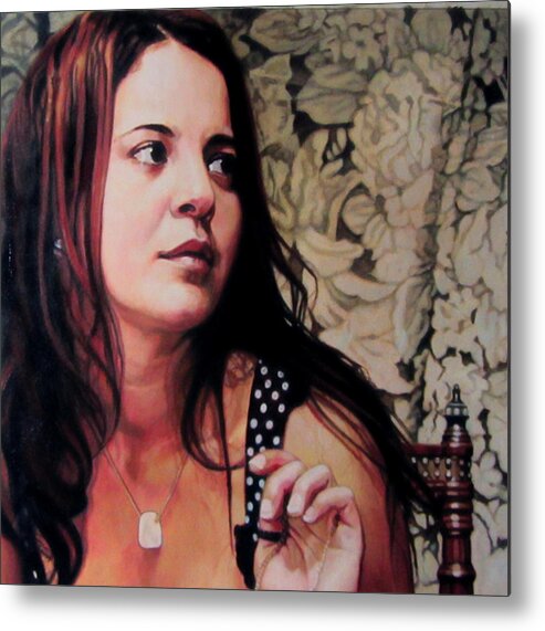 Oil Portrait Metal Print featuring the painting Expectation by Patrick Whelan