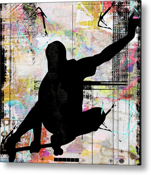 Extreme Skate Boarder 3 Metal Print featuring the mixed media Extreme Skate Boarder 3 by Lightboxjournal