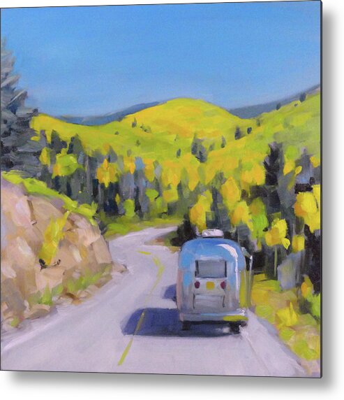 Airstream Metal Print featuring the painting Fall Road Trip by Elizabeth Jose
