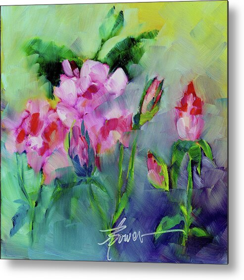 Roses Metal Print featuring the painting Fantasy by Adele Bower